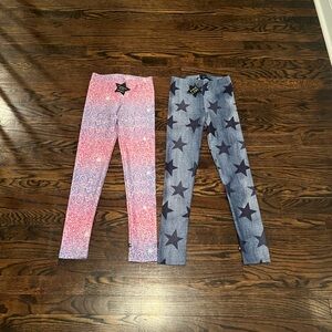 Pixielane Pink and Blue Star Leggings